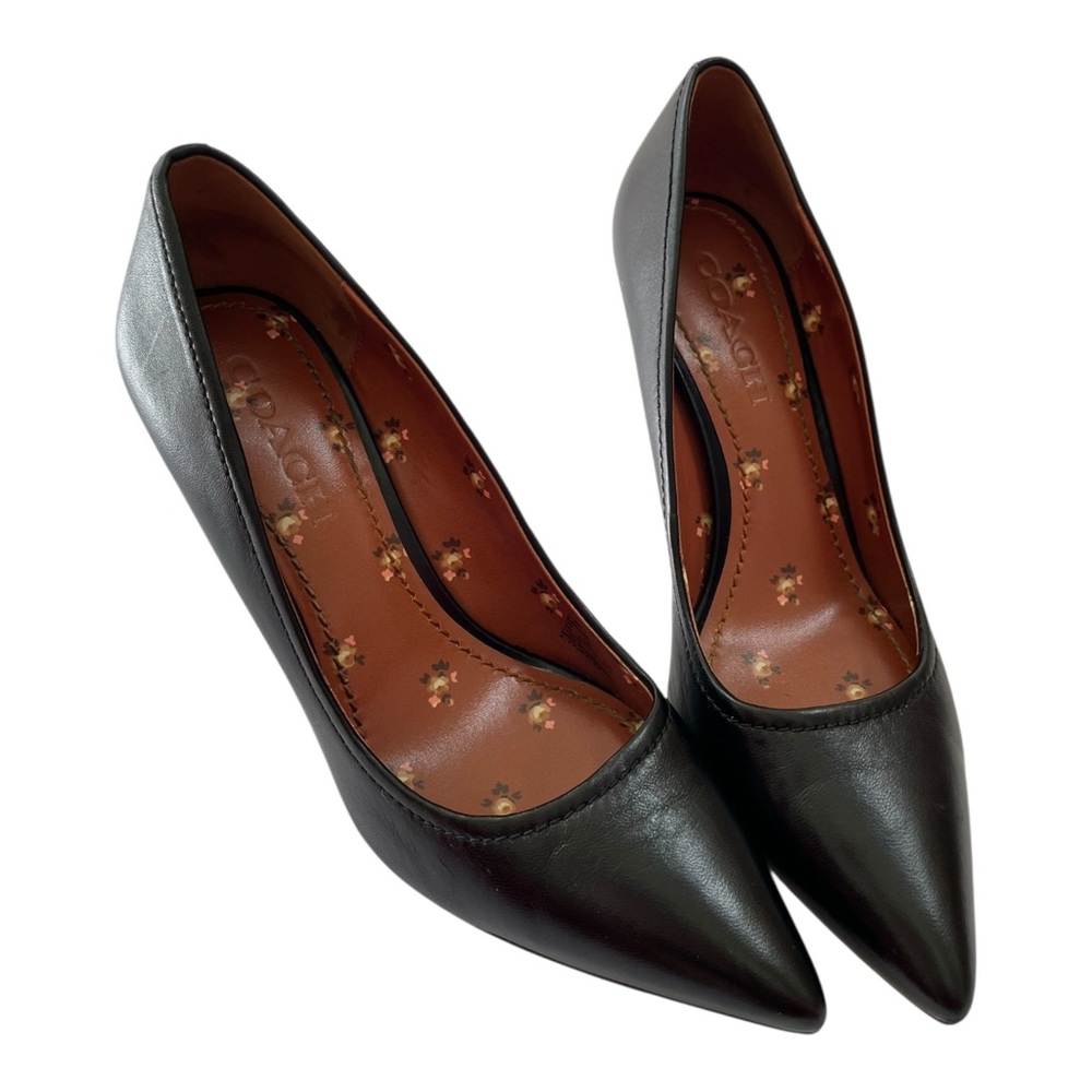 Coach Classic Dress Heels Black Pumps Old Money Chic Pointed Toe Women Size 8 - Picture 3 of 14